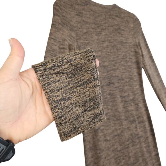 French Connection Womens Midi Sweater Dress Size 6 Brown Space Dye Side Slit - Picture 9 of 11